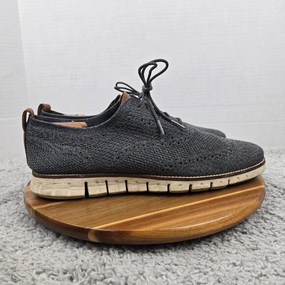 Cole Haan Mens 12 ZeroGrand Stitchlite Gray Wingtip Casual Daily Oxford Sneaker - Picture 3 of 13